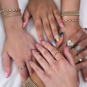 Gold filled unique round chain Bracelet 7” inches